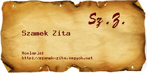 Szamek Zita névjegykártya