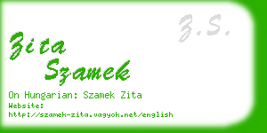 zita szamek business card